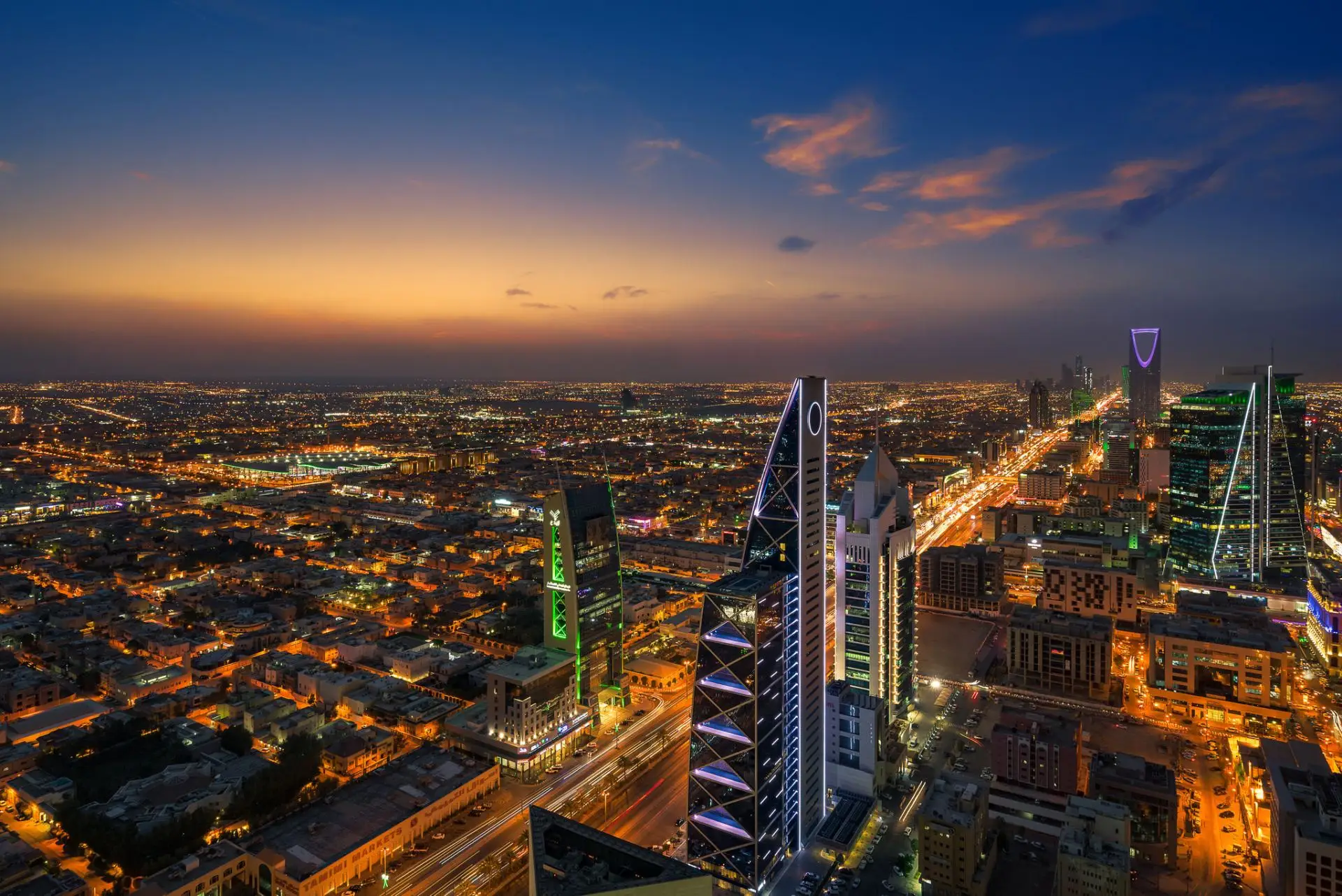 أفق الرياض عند الغروب